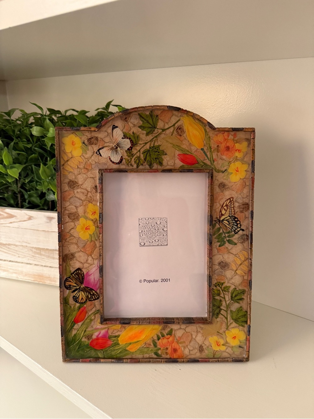 Sweet Blossom Collection Butterfly Floral 5x7 Photo Frame NIB 2001 NEW OLD STOCK